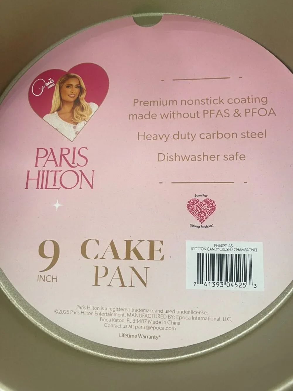 Paris Hilton Pink Cake Pan 9 Inch NWT Aesthetic Bakeware